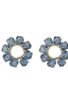 Blue crystal circle earrings