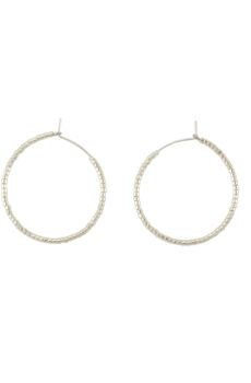 beaded silver hoop earrings