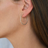beaded silver hoop earrings