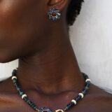 blue beaded necklace