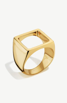 24k gold-plated open square ring