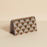 gray velvet clutch with jade