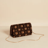 brown velvet clutch