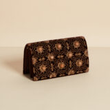 brown velvet clutch