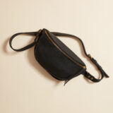black leather belt bag