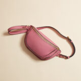 pink leather belt bag