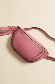 pink leather belt bag