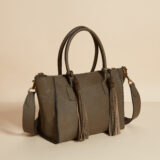Olive green leather bag
